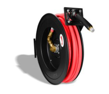 Carrete con manguera retráctil